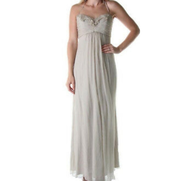 Amsale Dresses & Skirts - Gorgeous Amsale  Beige Silk Ruffle Formal Dress